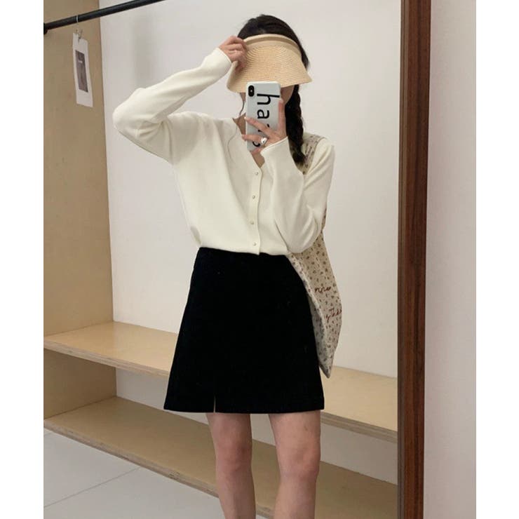 Vネック ニットカーディガン韓国風ニット | SUNSHINE CLOSET | 詳細画像15