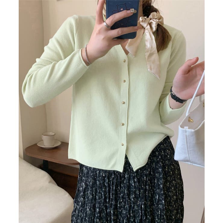 Vネック ニットカーディガン韓国風ニット | SUNSHINE CLOSET | 詳細画像16