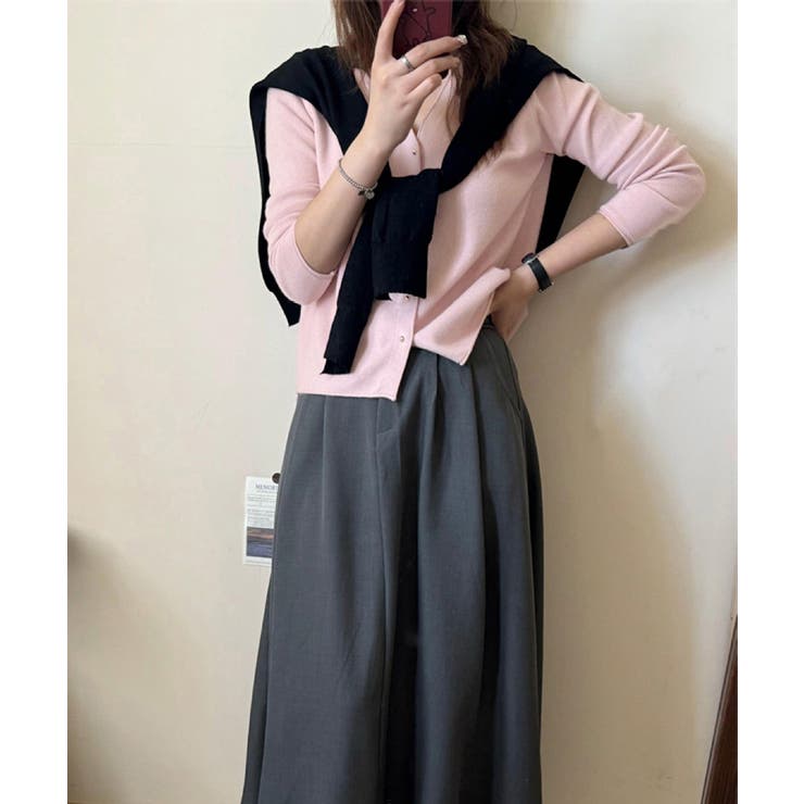 Vネック ニットカーディガン韓国風ニット | SUNSHINE CLOSET | 詳細画像3