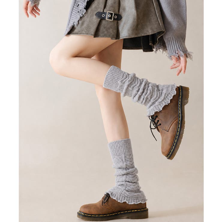 秋冬リブ編みニットレッグカバー 暖かルーズソックス韓国ガーリーバレエコア あった… | SUNSHINE CLOSET | 詳細画像10 