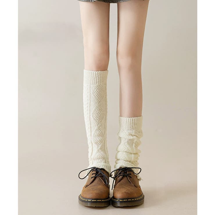 秋冬リブ編みニットレッグカバー 暖かルーズソックス韓国ガーリーバレエコア あった… | SUNSHINE CLOSET | 詳細画像3 