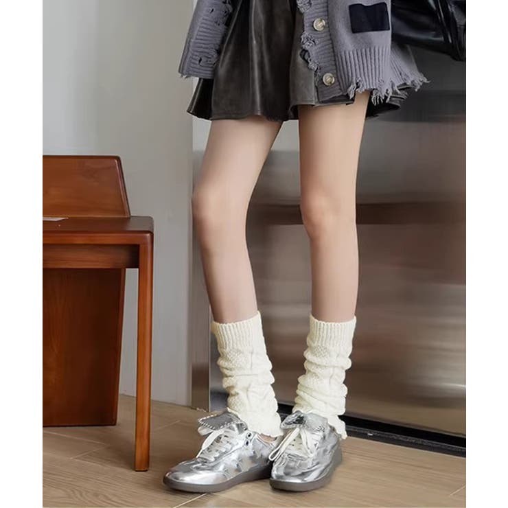 秋冬リブ編みニットレッグカバー 暖かルーズソックス韓国ガーリーバレエコア あった… | SUNSHINE CLOSET | 詳細画像5 