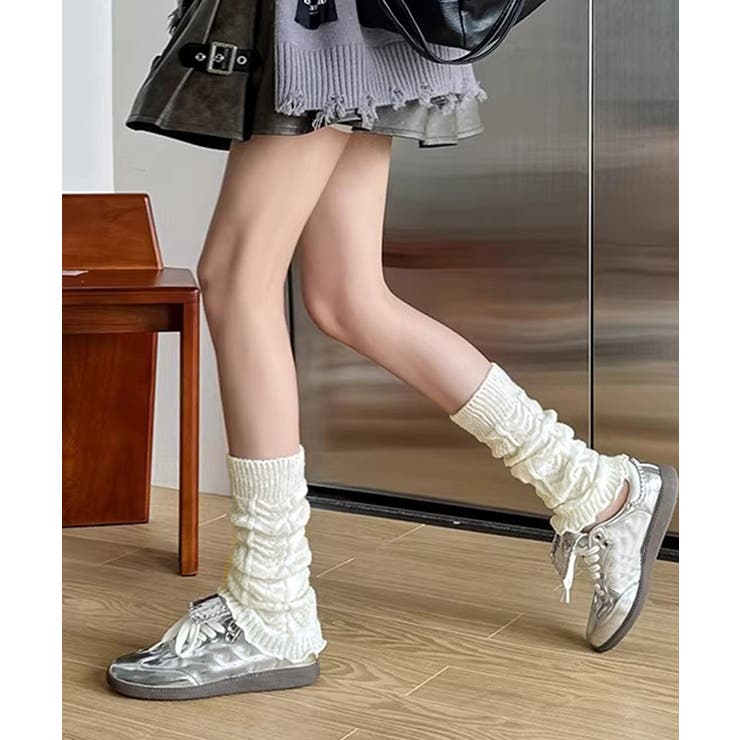 秋冬リブ編みニットレッグカバー 暖かルーズソックス韓国ガーリーバレエコア あった… | SUNSHINE CLOSET | 詳細画像6 