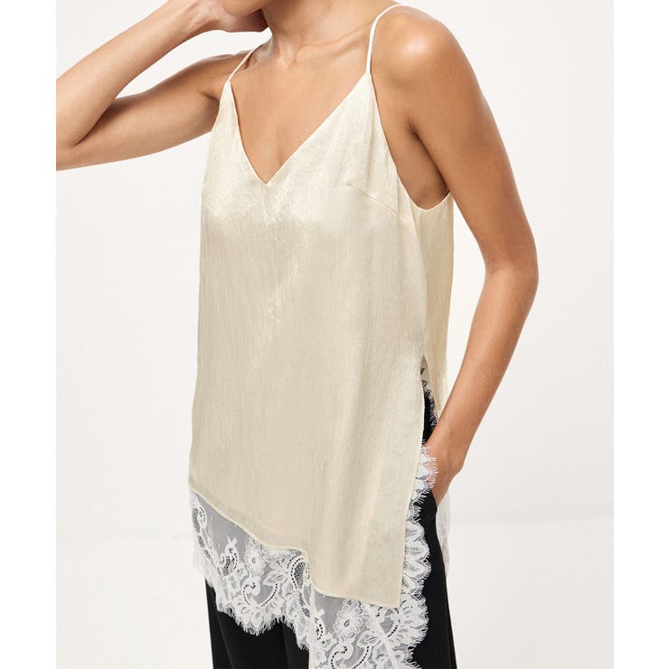 細めストラップキャミトップ レディース 上品光沢感アシンメトリーロングキャミ | SUNSHINE CLOSET | 詳細画像6 