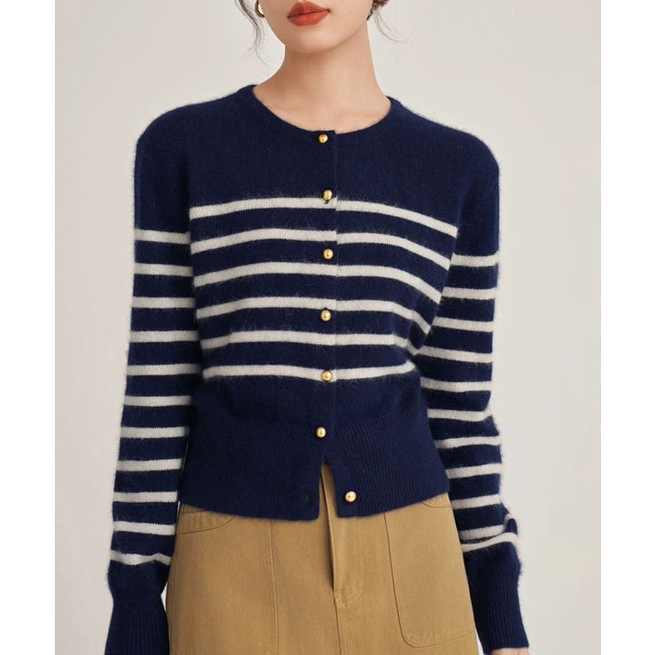 CELINE スパンコール　ボーダーカーディガン ボーダー CELINE(セリーヌ) カーディガン(レディース) - 海外通販のBUYMA