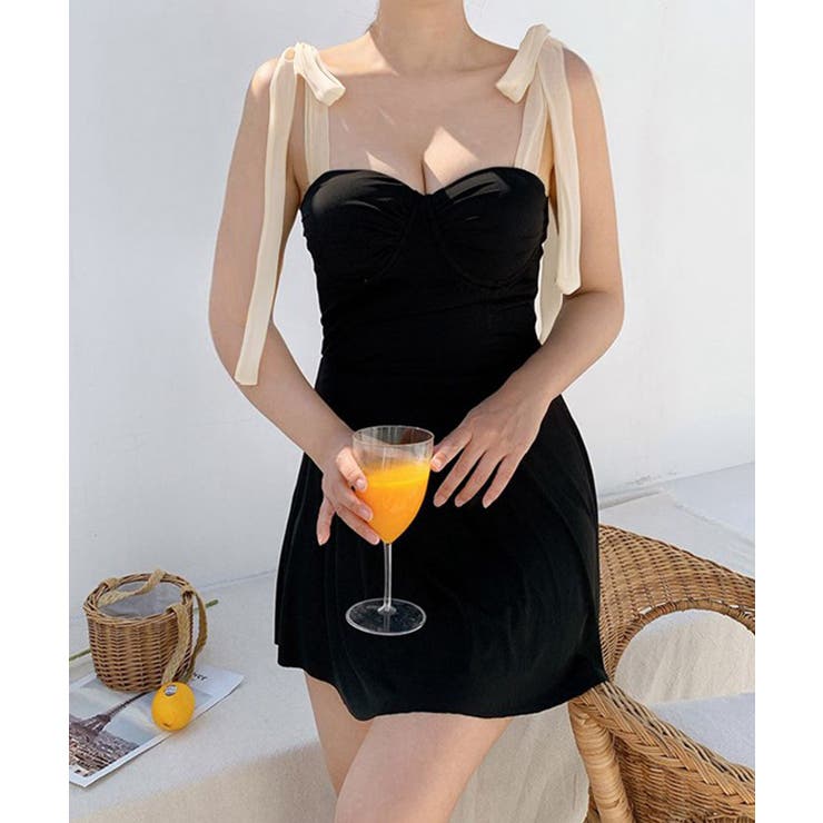 大人可愛い体型カバー水着 背中見せ 海水浴大人っぽい水着フェミニン | SUNSHINE CLOSET | 詳細画像3 