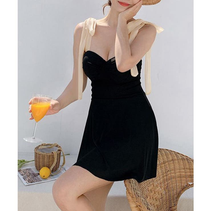 大人可愛い体型カバー水着 背中見せ 海水浴大人っぽい水着フェミニン | SUNSHINE CLOSET | 詳細画像6 