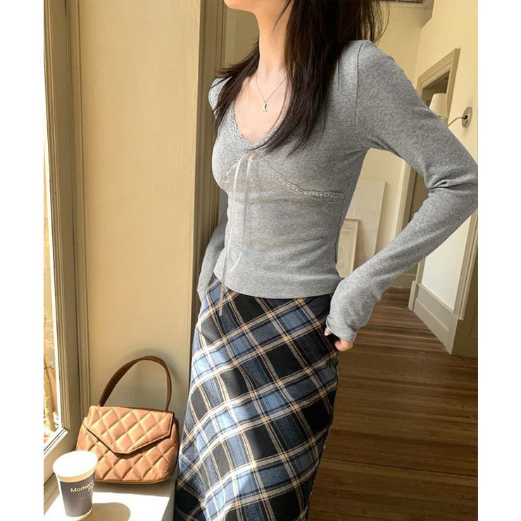 ショート丈インナートップス 小花柄と無地 リブTシャツ | SUNSHINE CLOSET | 詳細画像13 