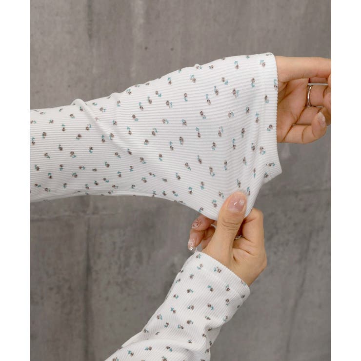 ショート丈インナートップス 小花柄と無地 リブTシャツ | SUNSHINE CLOSET | 詳細画像23 