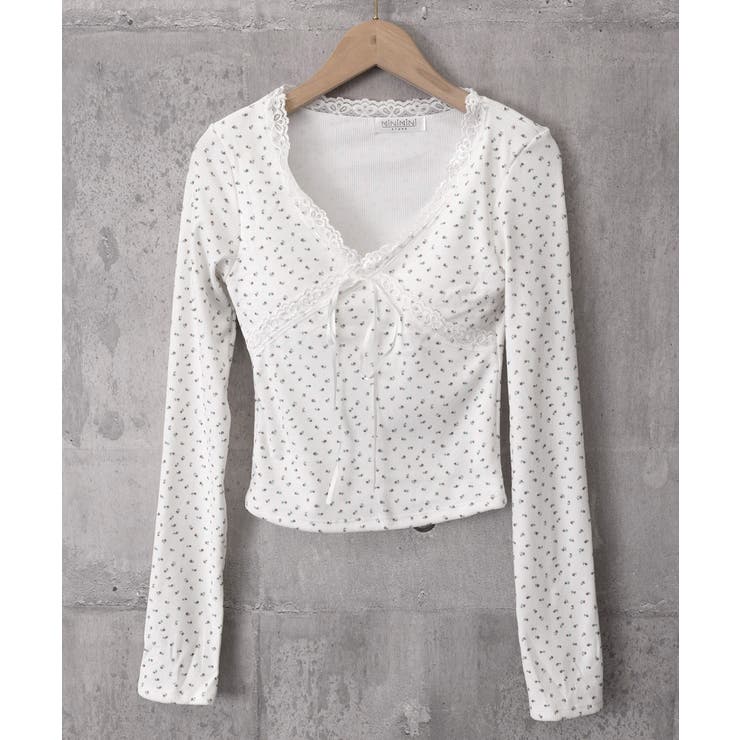 ショート丈インナートップス 小花柄と無地 リブTシャツ | SUNSHINE CLOSET | 詳細画像25 