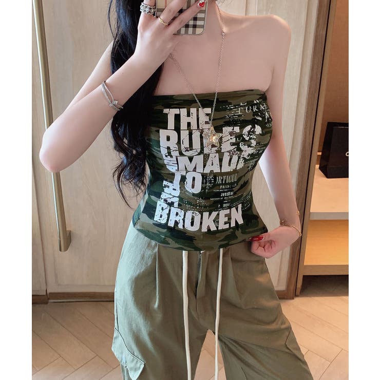 オフショルダーロゴtレディース 落ちないイラストチューブトップずれない ストリー… | SUNSHINE CLOSET | 詳細画像11 