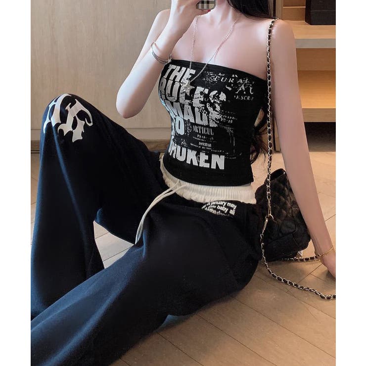 オフショルダーロゴtレディース 落ちないイラストチューブトップずれない ストリー… | SUNSHINE CLOSET | 詳細画像4 