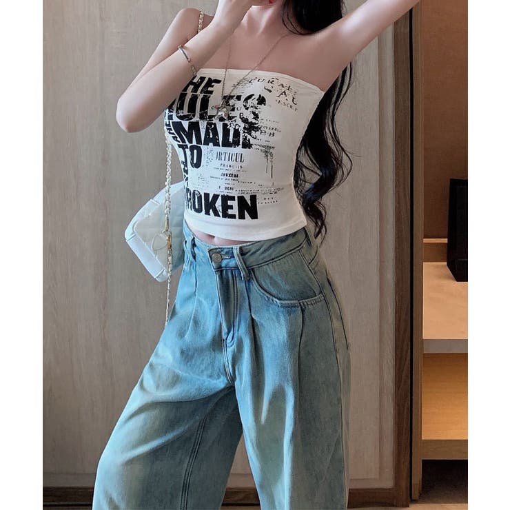 オフショルダーロゴtレディース 落ちないイラストチューブトップずれない ストリー… | SUNSHINE CLOSET | 詳細画像9 