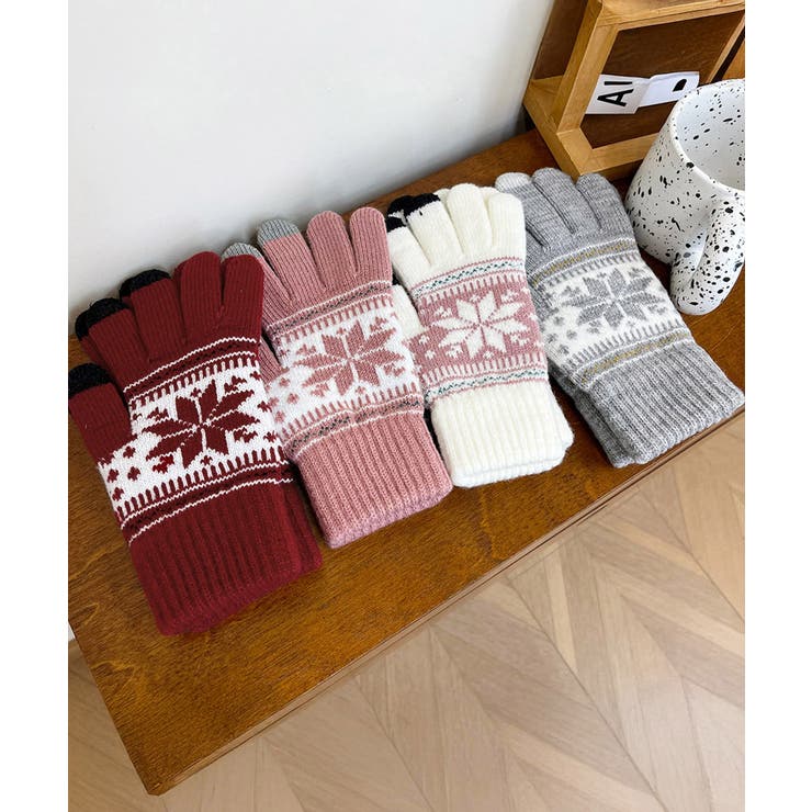 レディース 北欧風ジャガード手袋 冷え対策リブ編み手ぶくろ | SUNSHINE CLOSET | 詳細画像10 