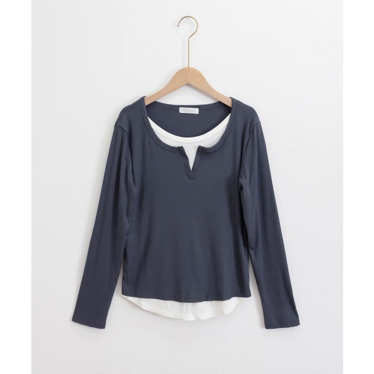 レイヤード風Tシャツ スリットネック秋服 | SUNSHINE CLOSET | 詳細画像21 