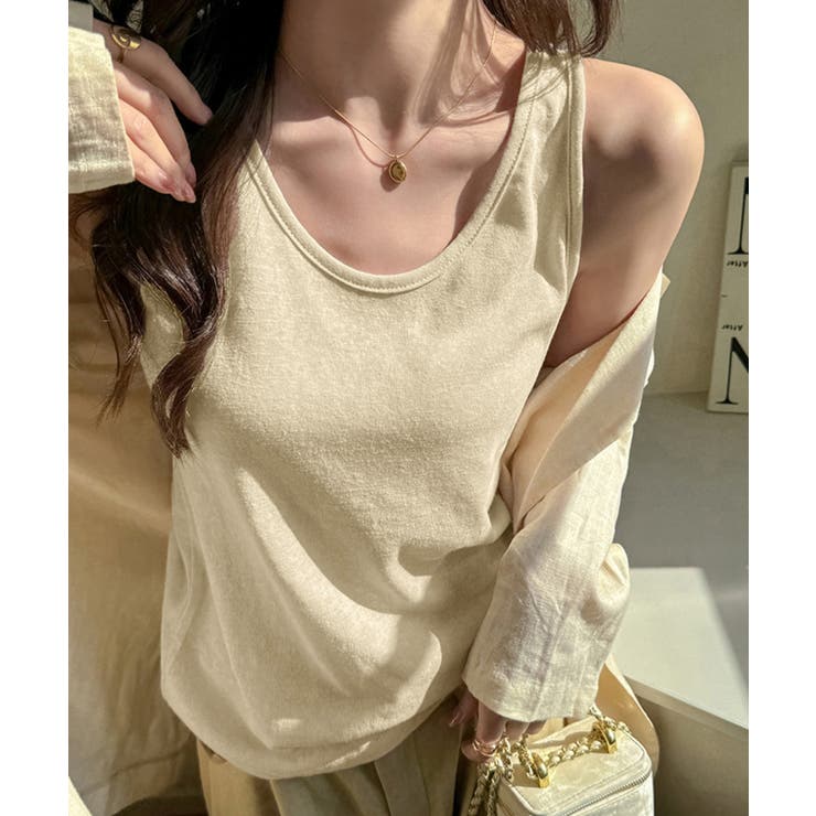 ノースリーブトップスゆったり 体型カバーベーシックタンクトップシンプル 着回しイ… | SUNSHINE CLOSET | 詳細画像1 