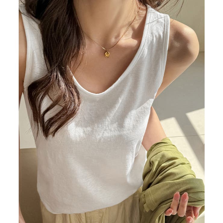 ノースリーブトップスゆったり 体型カバーベーシックタンクトップシンプル 着回しイ… | SUNSHINE CLOSET | 詳細画像3 