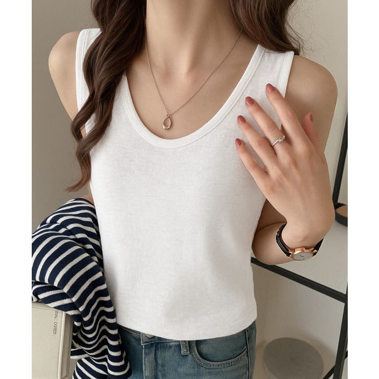 ノースリーブトップスゆったり 体型カバーベーシックタンクトップシンプル 着回しイ… | SUNSHINE CLOSET | 詳細画像4 