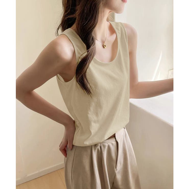 ノースリーブトップスゆったり 体型カバーベーシックタンクトップシンプル 着回しイ… | SUNSHINE CLOSET | 詳細画像9 