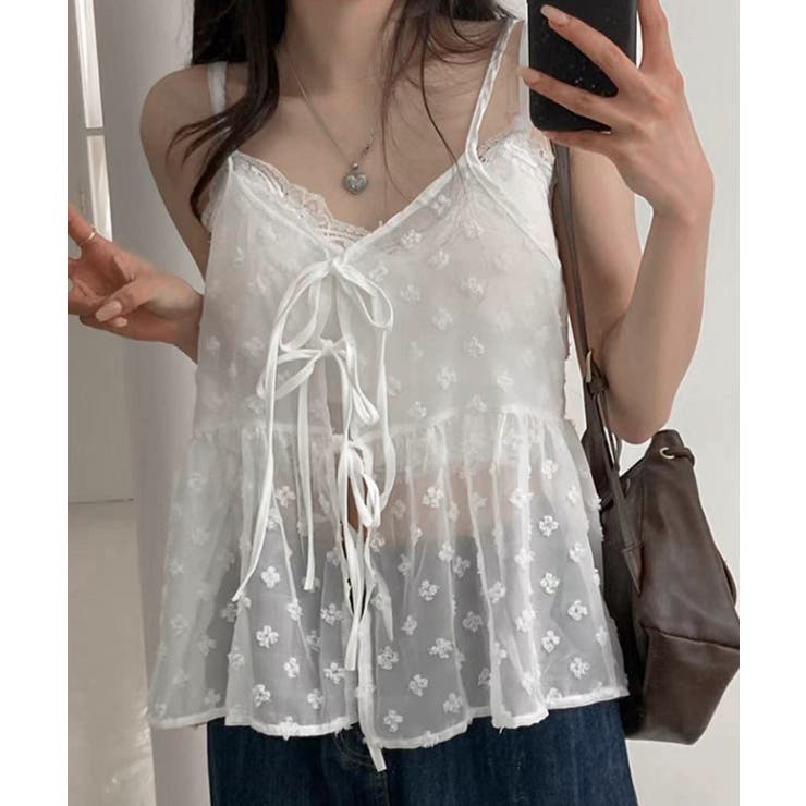 フロントリボンシアーキャミソール レイヤードトップス体型カバー きれいめカジュア… | SUNSHINE CLOSET | 詳細画像11 