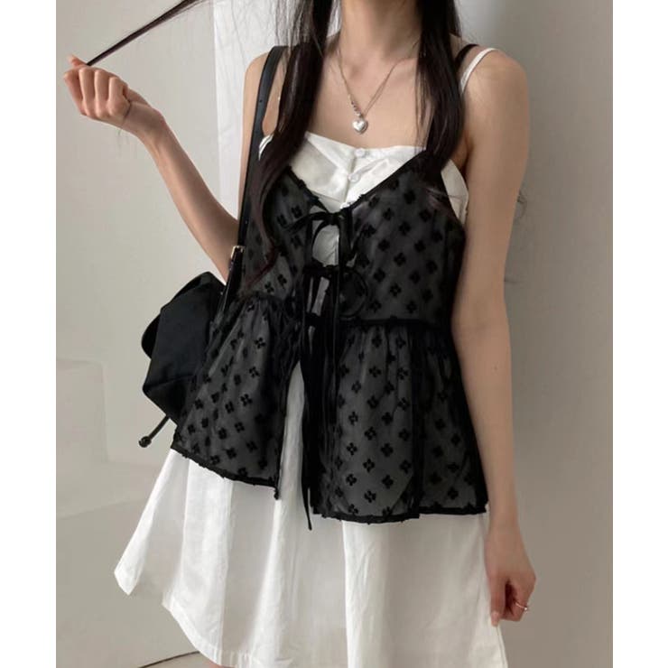 フロントリボンシアーキャミソール レイヤードトップス体型カバー きれいめカジュア… | SUNSHINE CLOSET | 詳細画像18 