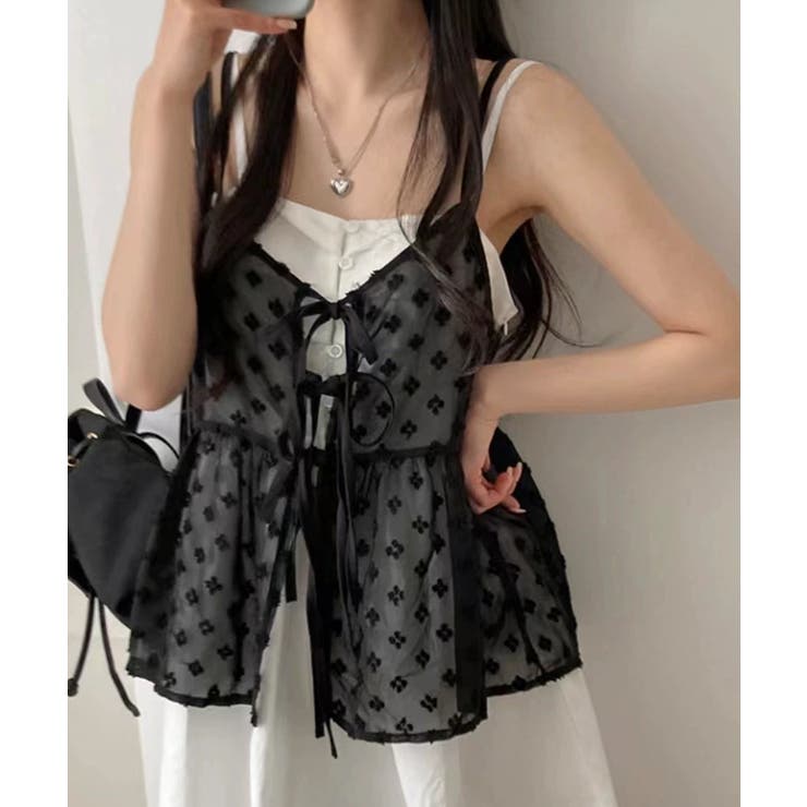 フロントリボンシアーキャミソール レイヤードトップス体型カバー きれいめカジュア… | SUNSHINE CLOSET | 詳細画像20 