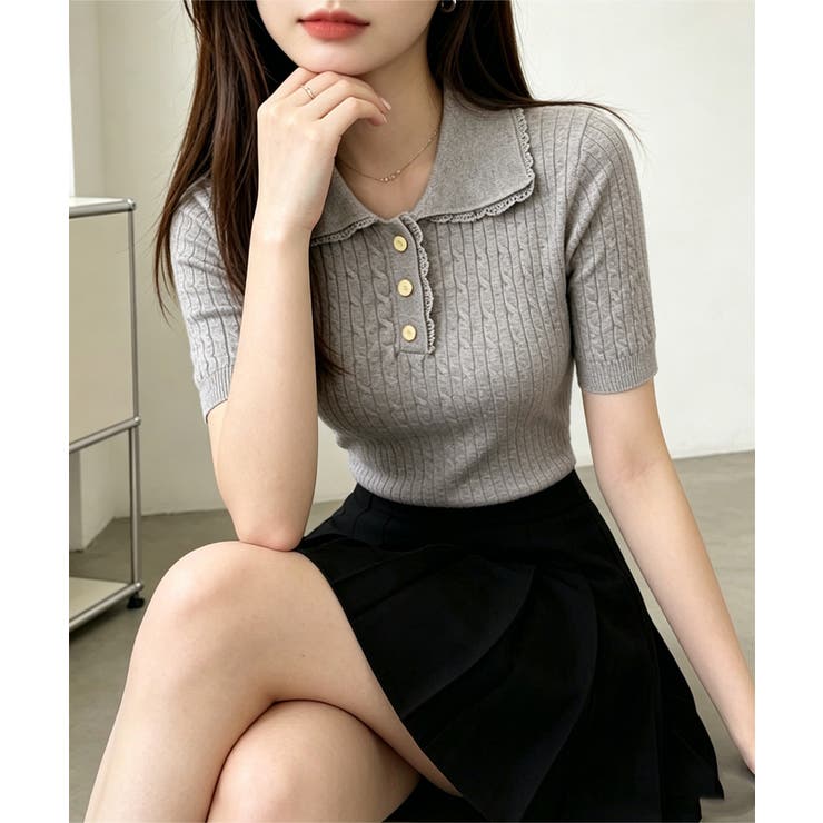 レディース ニットトップス 通勤通学サマーニットプルオーバー | SUNSHINE CLOSET | 詳細画像13 