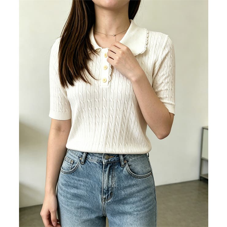レディース ニットトップス 通勤通学サマーニットプルオーバー | SUNSHINE CLOSET | 詳細画像9 