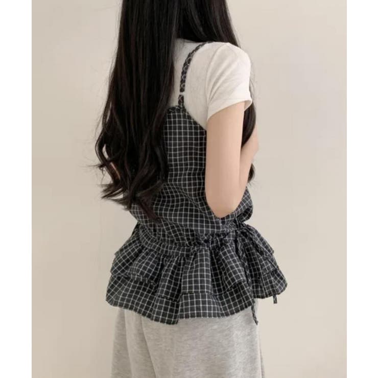 レディース サイドリボン重ね着トップス ペプラム裾 | SUNSHINE CLOSET | 詳細画像4 