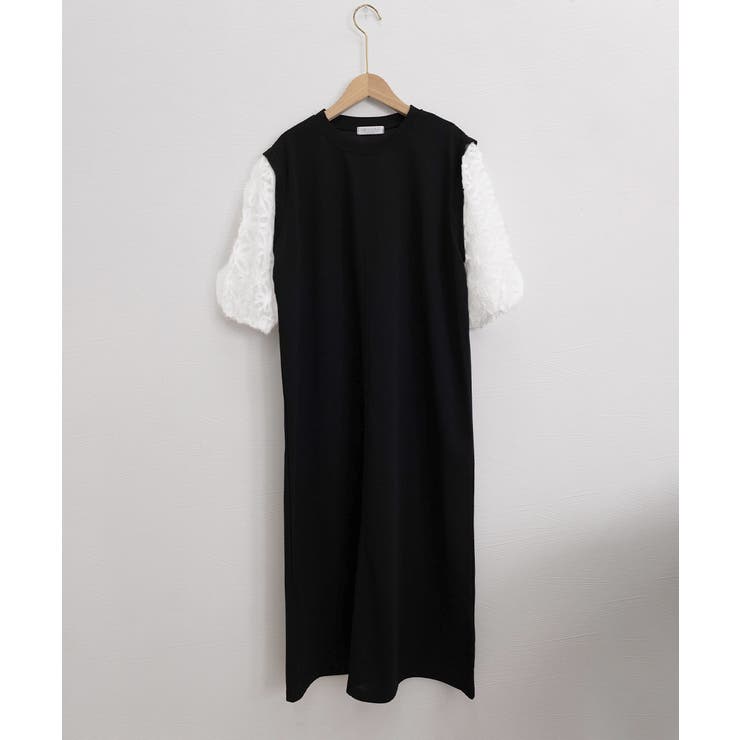 大人の抜け感ワンピレディース 体型カバー 立体花柄レース袖切替ワンピ春夏 | SUNSHINE CLOSET | 詳細画像28 