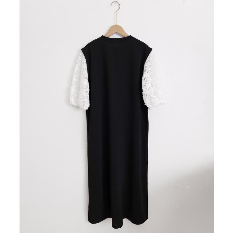 大人の抜け感ワンピレディース 体型カバー 立体花柄レース袖切替ワンピ春夏 | SUNSHINE CLOSET | 詳細画像29 