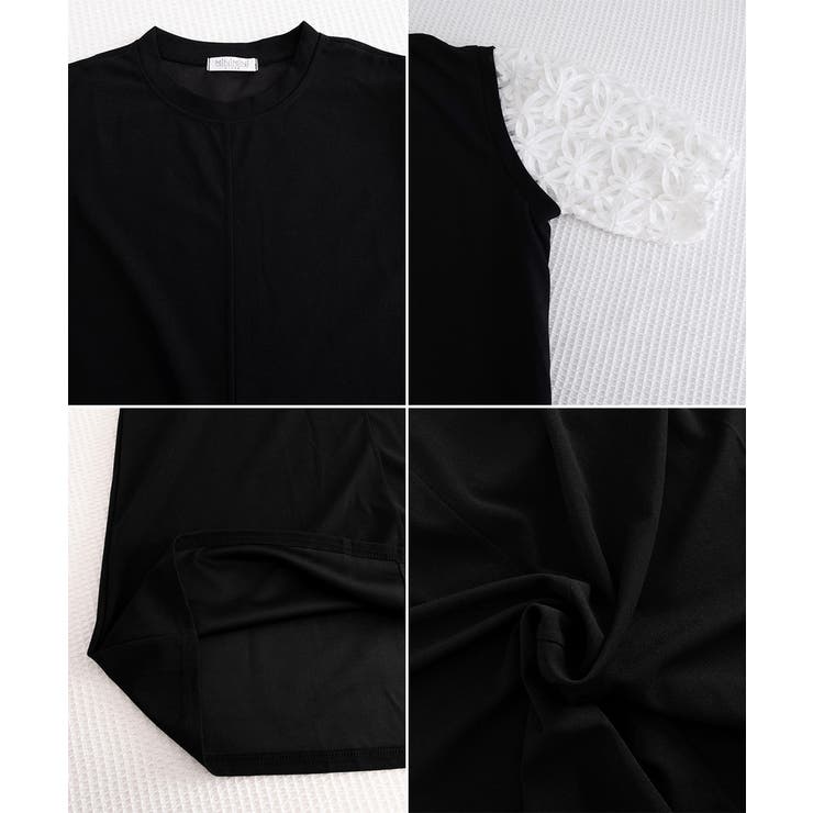 大人の抜け感ワンピレディース 体型カバー 立体花柄レース袖切替ワンピ春夏 | SUNSHINE CLOSET | 詳細画像30 