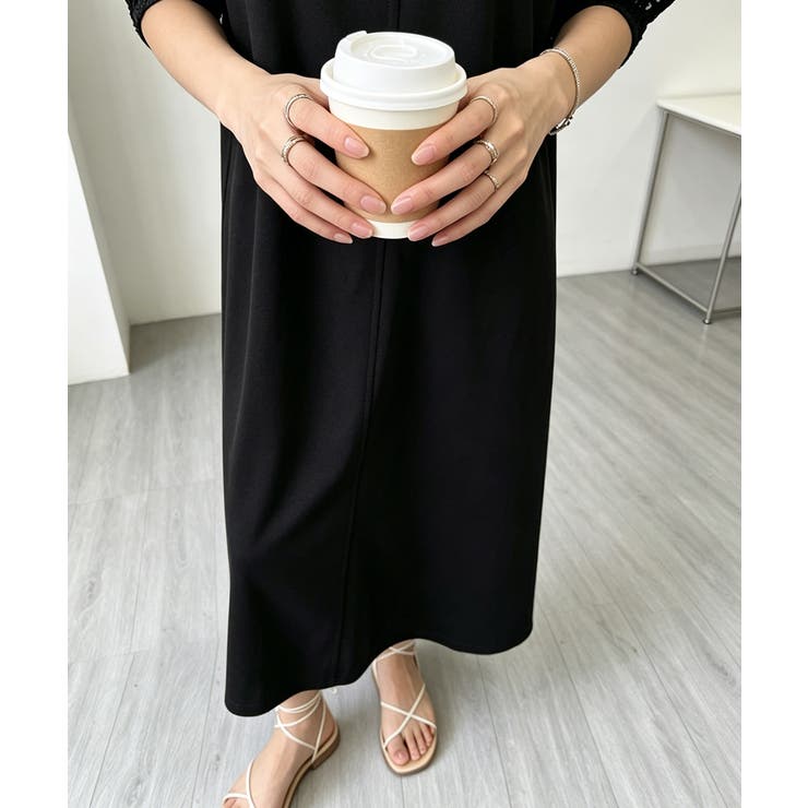 大人の抜け感ワンピレディース 体型カバー 立体花柄レース袖切替ワンピ春夏 | SUNSHINE CLOSET | 詳細画像8 