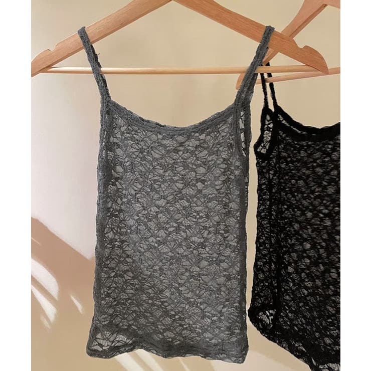 花柄レースインナー シースルーキャミ ビスチェ風トップス透け感 | SUNSHINE CLOSET | 詳細画像15 