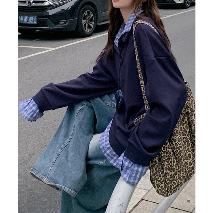 襟付きトレーナービッグシルエットスウェットトップス オーバーサイズ レディース重… | SUNSHINE CLOSET | 詳細画像14 