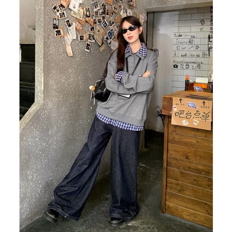 襟付きトレーナービッグシルエットスウェットトップス オーバーサイズ レディース重… | SUNSHINE CLOSET | 詳細画像22 