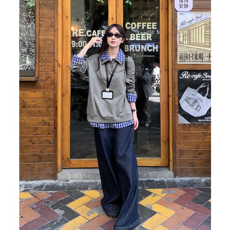 襟付きトレーナービッグシルエットスウェットトップス オーバーサイズ レディース重… | SUNSHINE CLOSET | 詳細画像23 