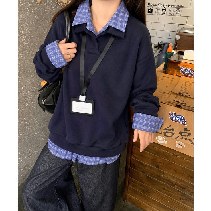 襟付きトレーナービッグシルエットスウェットトップス オーバーサイズ レディース重… | SUNSHINE CLOSET | 詳細画像24 