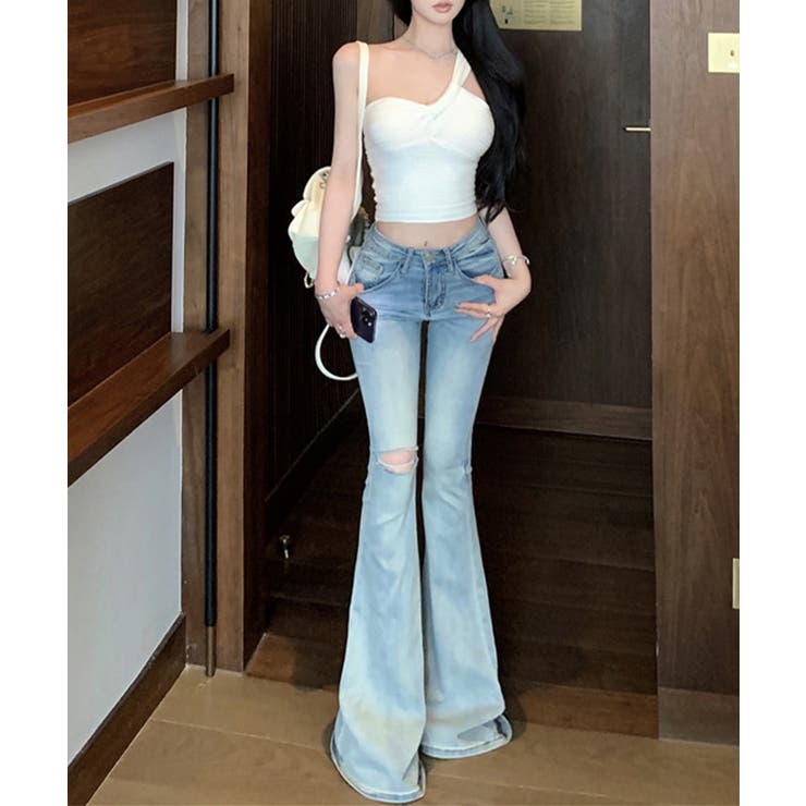 リブニットアシンメトリータンクトップ ヘルシーセクシー ショート丈 | SUNSHINE CLOSET | 詳細画像10 