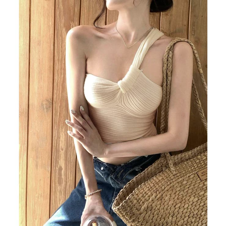 リブニットアシンメトリータンクトップ ヘルシーセクシー ショート丈 | SUNSHINE CLOSET | 詳細画像12 