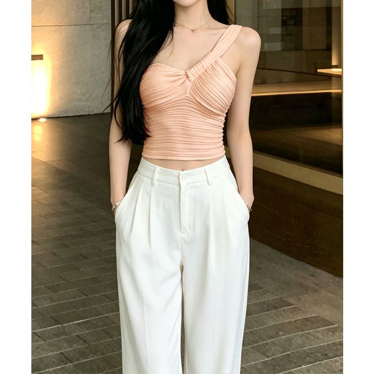 リブニットアシンメトリータンクトップ ヘルシーセクシー ショート丈 | SUNSHINE CLOSET | 詳細画像24 