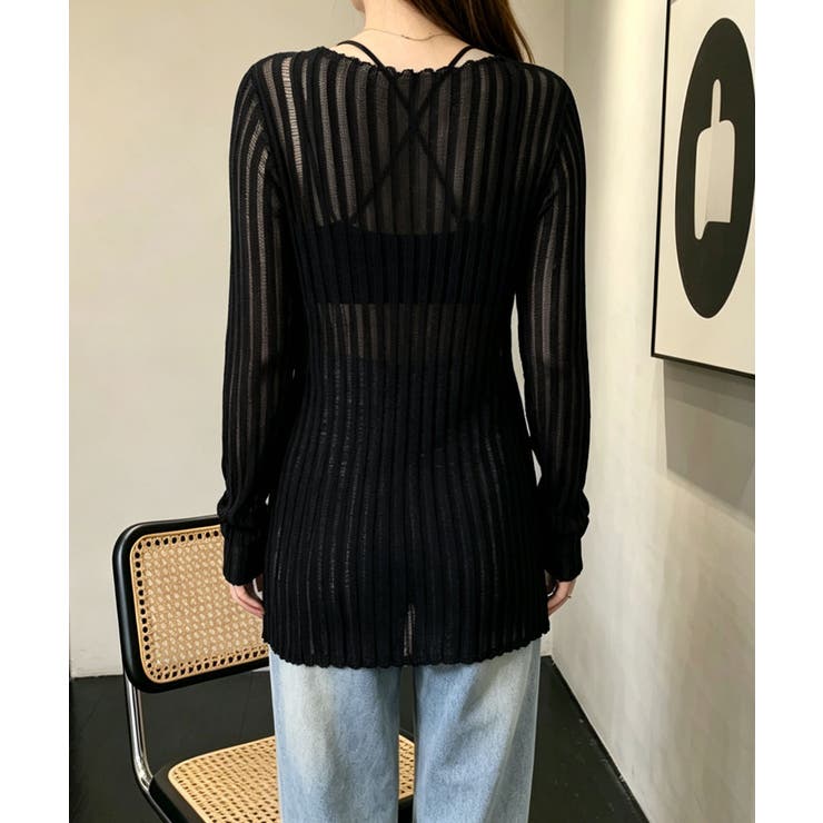 透かし編みトップス レディース ロングスリーブ | SUNSHINE CLOSET | 詳細画像4 