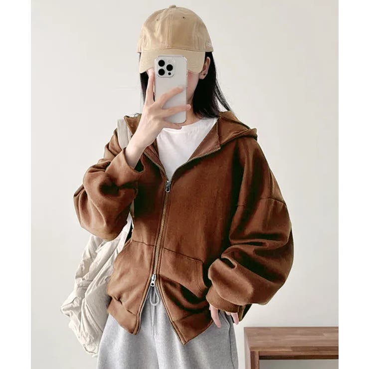 フーディパーカーレディース 薄手スウェットブルゾン ドロップショルダー | SUNSHINE CLOSET | 詳細画像12 