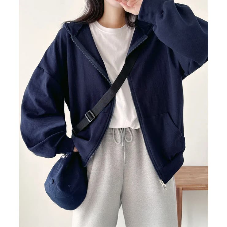 フーディパーカーレディース 薄手スウェットブルゾン ドロップショルダー | SUNSHINE CLOSET | 詳細画像13 