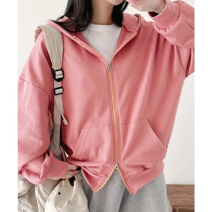 フーディパーカーレディース 薄手スウェットブルゾン ドロップショルダー | SUNSHINE CLOSET | 詳細画像15 