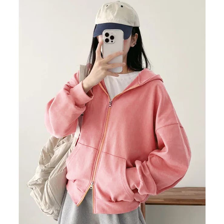 フーディパーカーレディース 薄手スウェットブルゾン ドロップショルダー | SUNSHINE CLOSET | 詳細画像17 