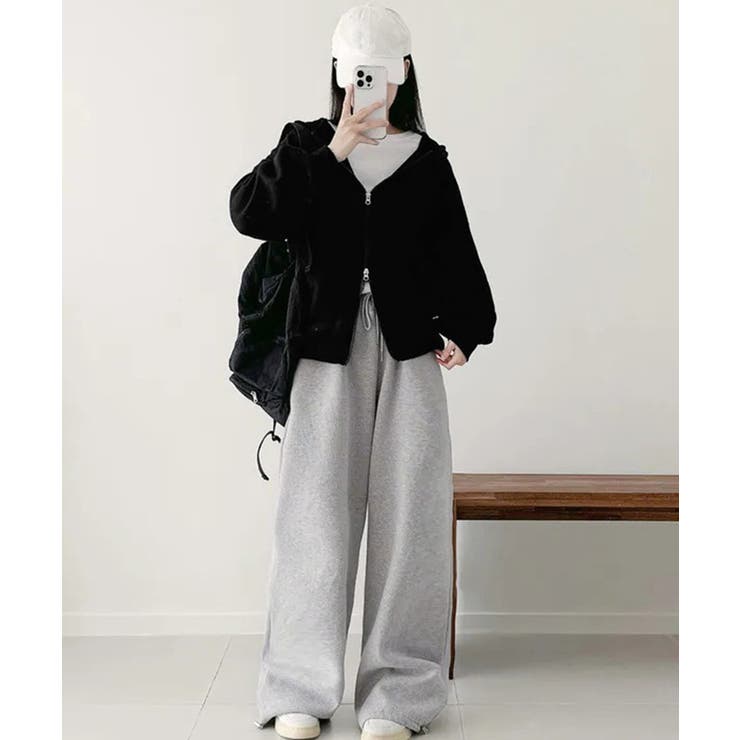 フーディパーカーレディース 薄手スウェットブルゾン ドロップショルダー | SUNSHINE CLOSET | 詳細画像6 