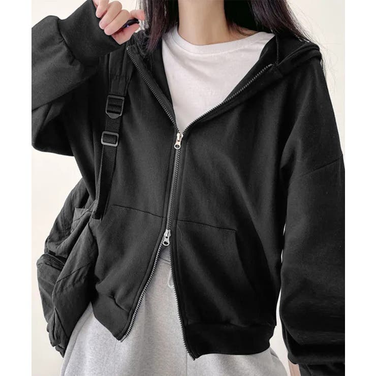 フーディパーカーレディース 薄手スウェットブルゾン ドロップショルダー | SUNSHINE CLOSET | 詳細画像7 