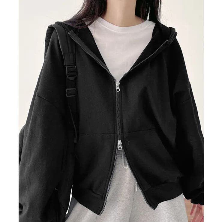 フーディパーカーレディース 薄手スウェットブルゾン ドロップショルダー | SUNSHINE CLOSET | 詳細画像8 