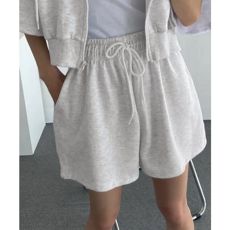 ジップアップパーカー クロップド丈トップス夏 ハイウエストショートパンツ | SUNSHINE CLOSET | 詳細画像18 